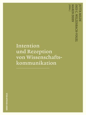 cover image of Intention und Rezeption von Wissenschaftskommunikation